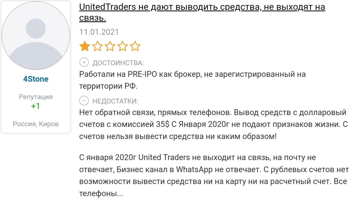 United Traders отзывы
